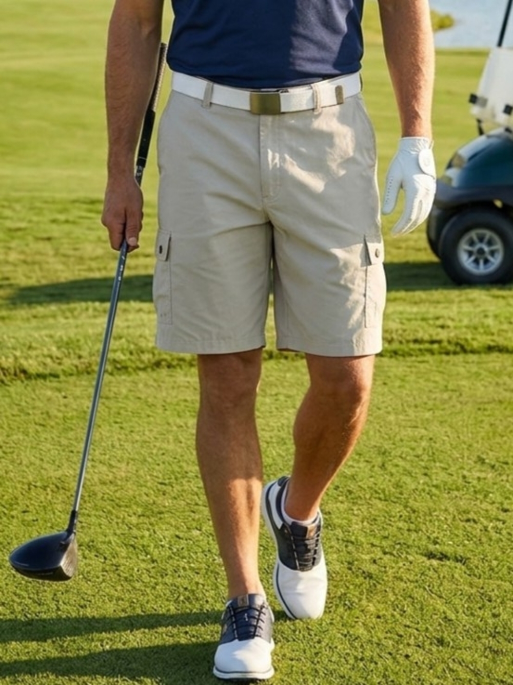 Fox Golf Men's Beige Cargo Golf Shorts Sz 40